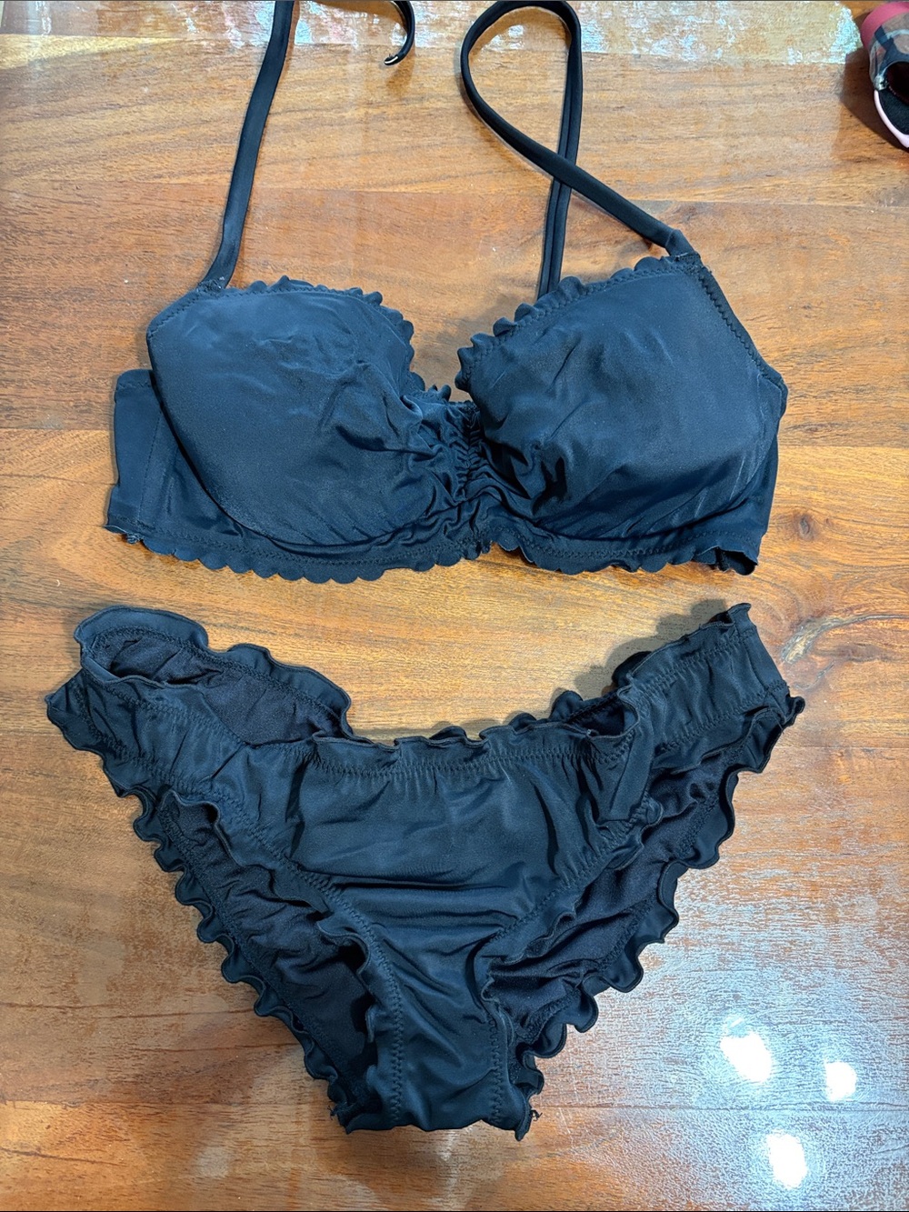 Coco Rave Black Ruffled Two-Piece Bikini
